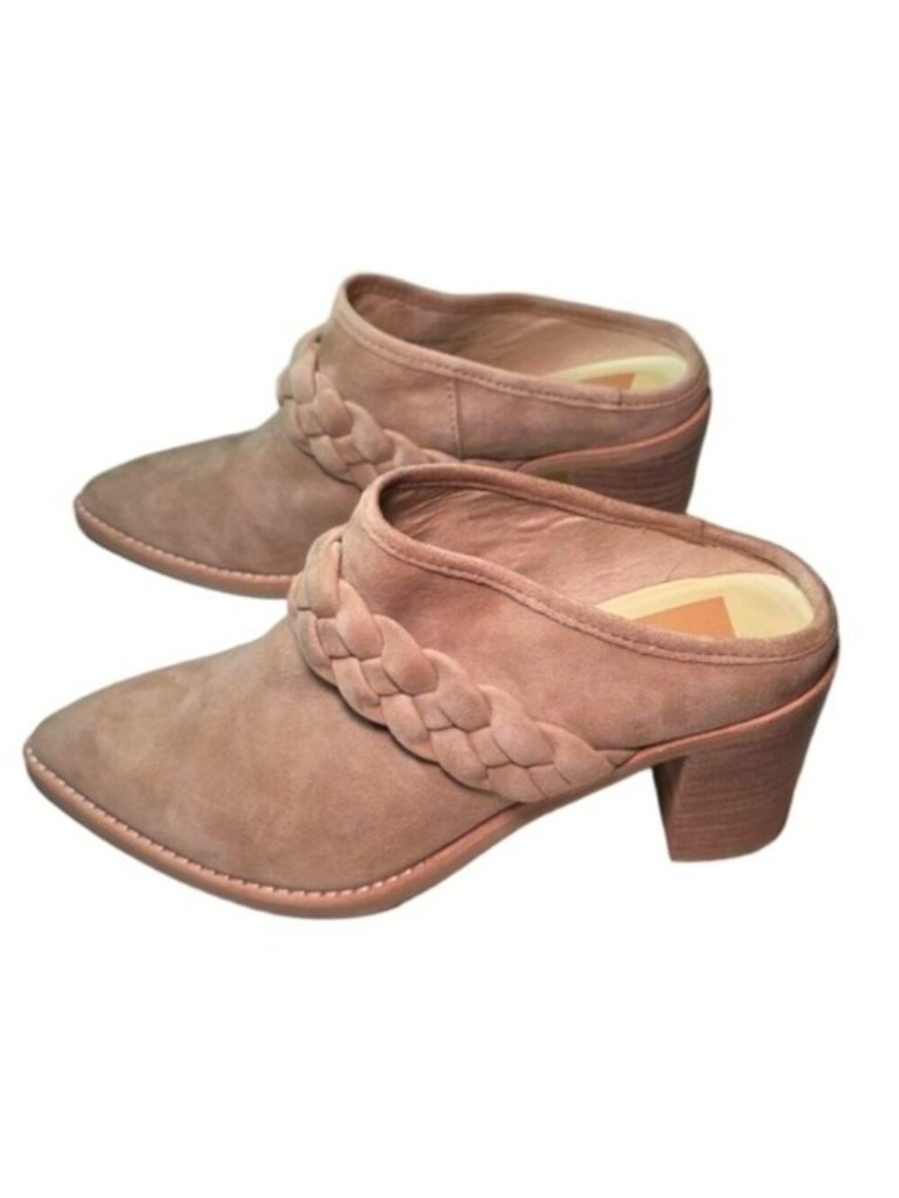 Dolce Vita Braided Suede Mule Heels With Pointed Toe In Taupe (SKU#2130) - Picture 4 of 10